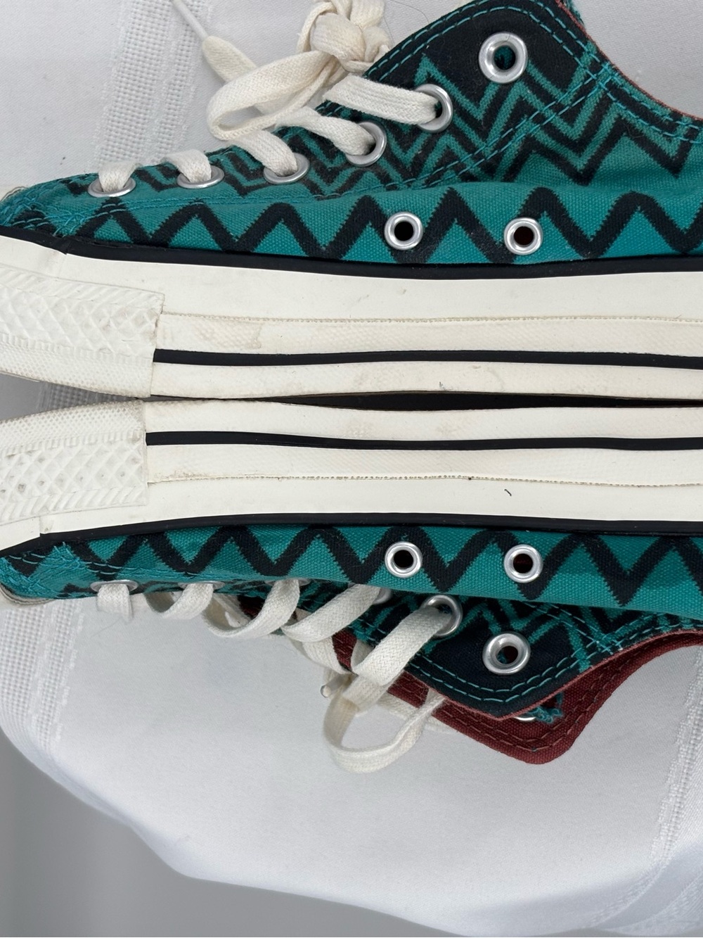 Converse X Missoni Zigzag Teal/Black Sneakers Women’s Size 9 Men’s 7 - Picture 6 of 9
